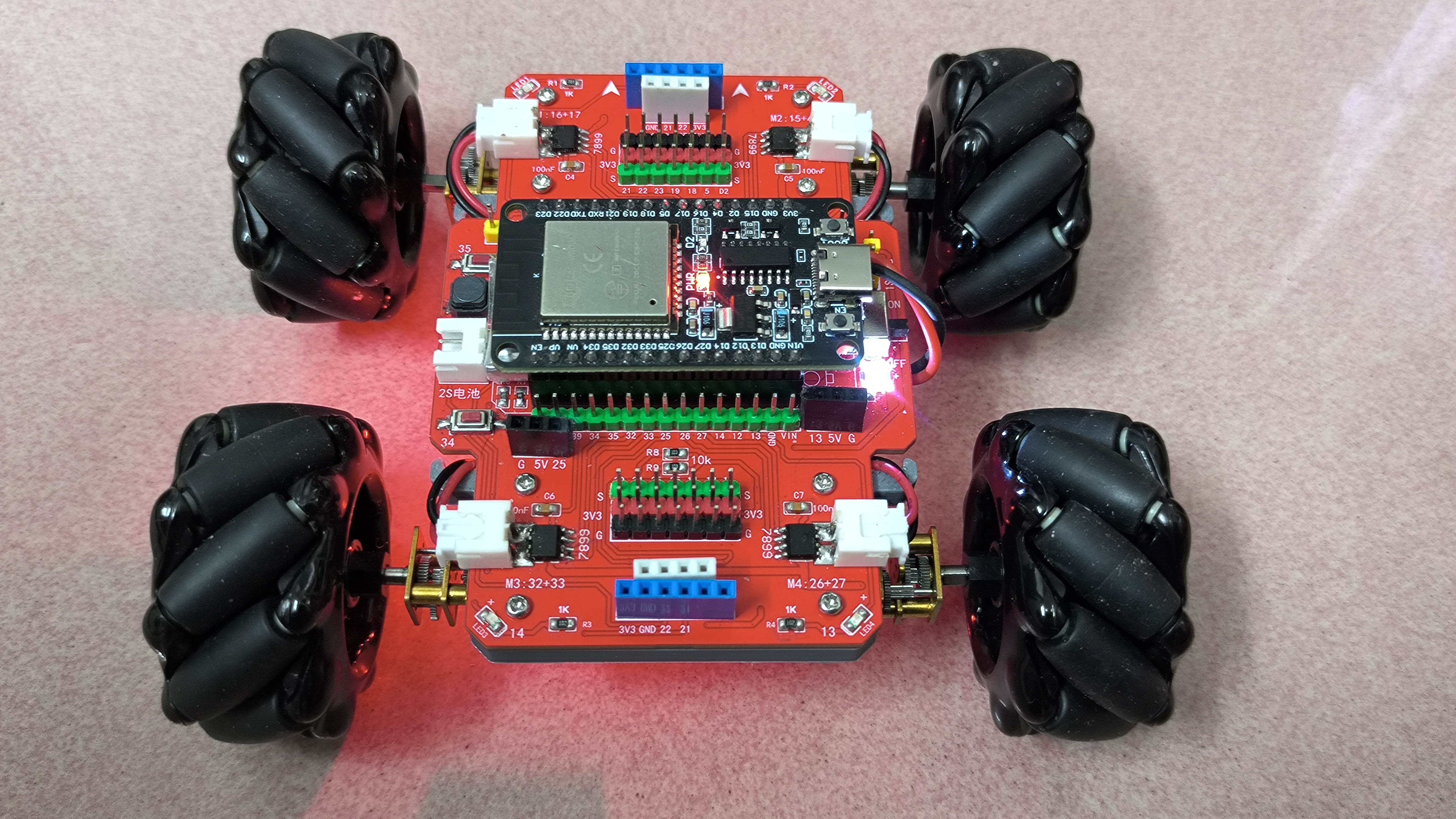 1S锂电池供电N20马达麦轮小车