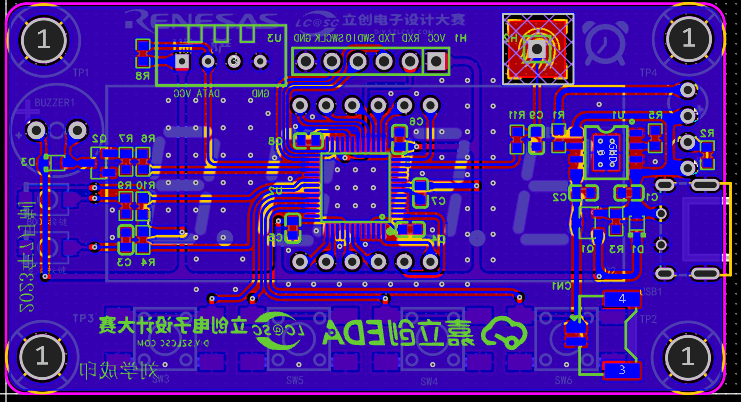 电子时钟PCB底层