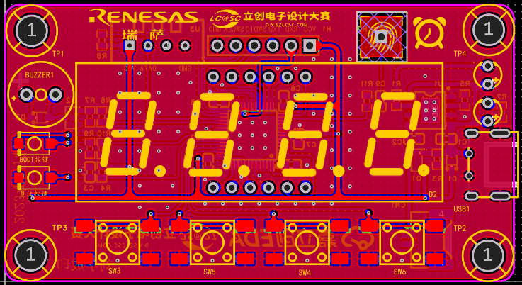 电子时钟PCB顶层