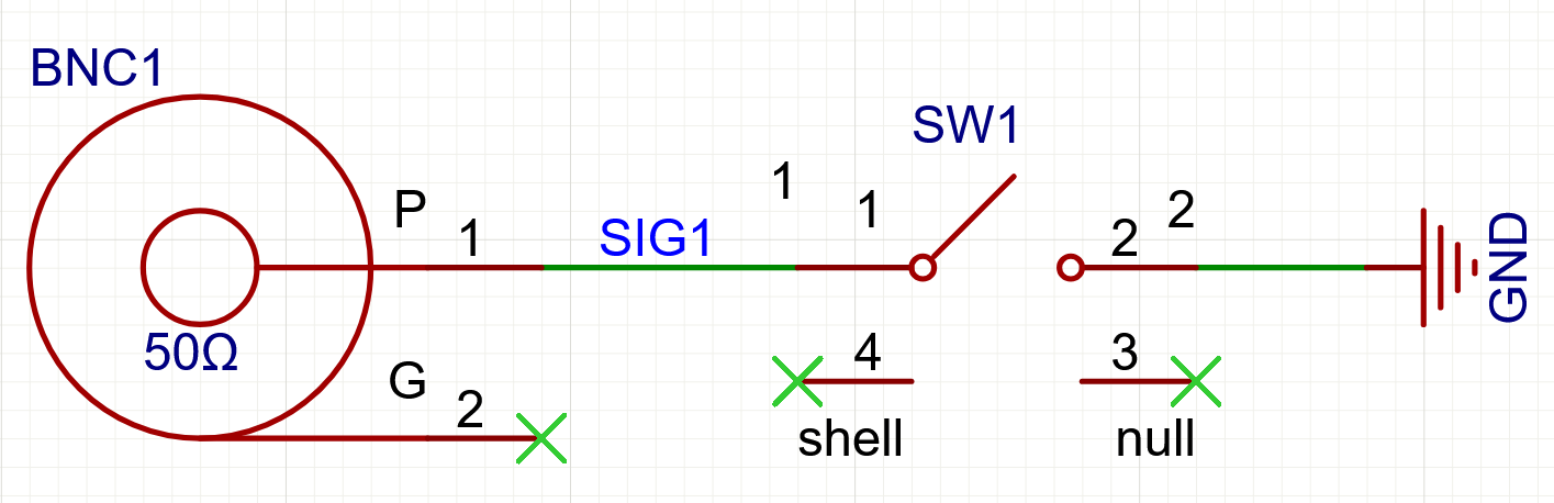 a switch connected to a BNC connector