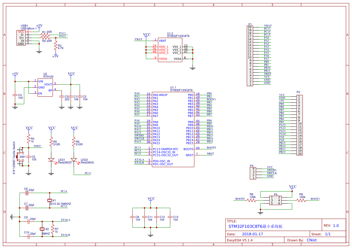 Stm32f103c8t6 arduino схема