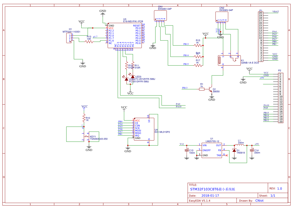 Stm32f103c8t6最小系统板 Copy 立创eda