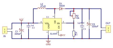 xl6009升降压电路图图片