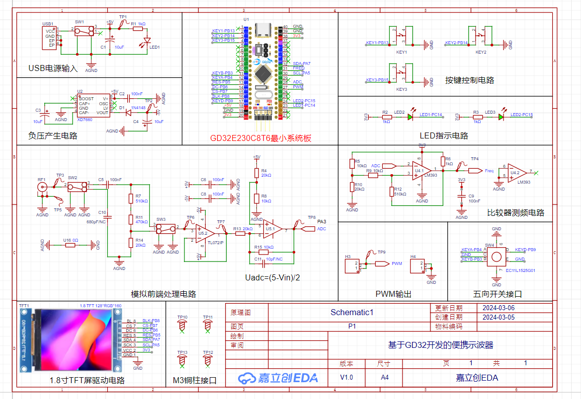 基于GD32开发的便携示波器 - 立创开源硬件平台