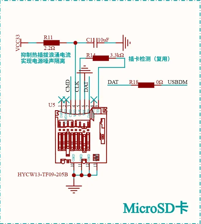 TF卡部分原理图