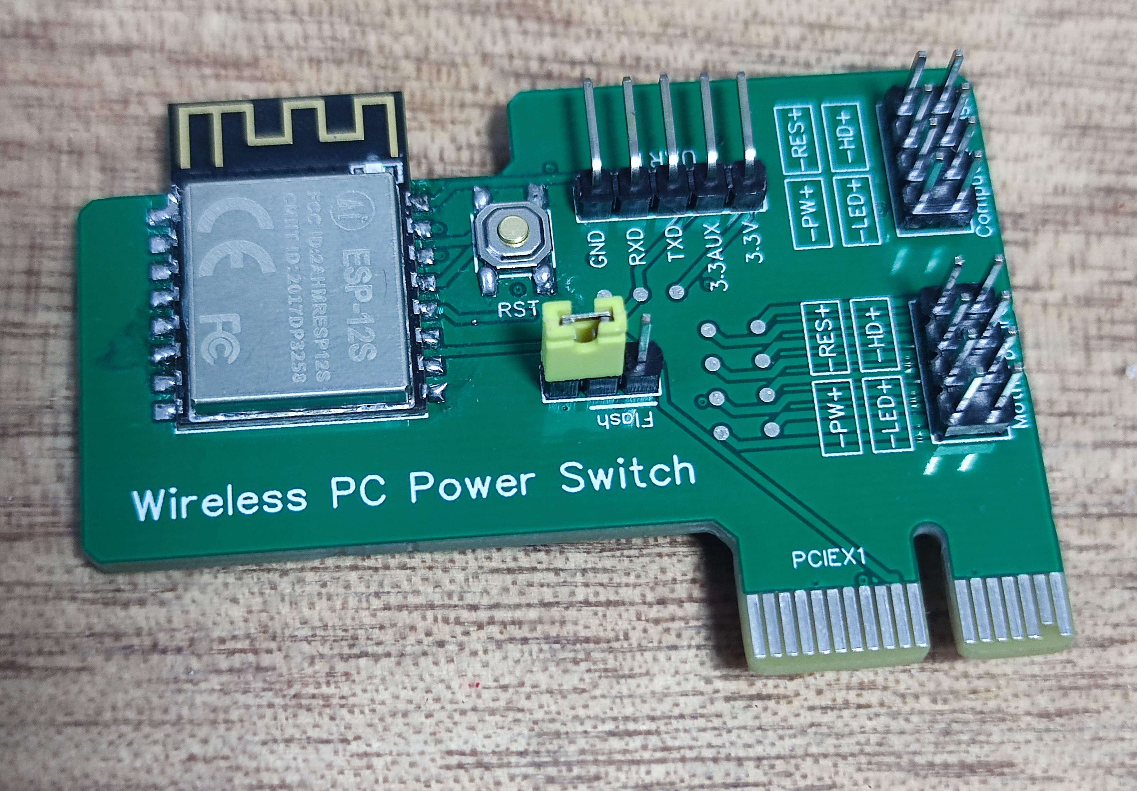 电脑无线WiFi开机卡PCIE远程开机棒ESP-12S Wireless PC Power Switch 