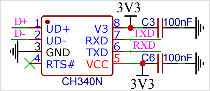 4 usb轉ttl電路圖5 電源電路電源部分使用了一個micro