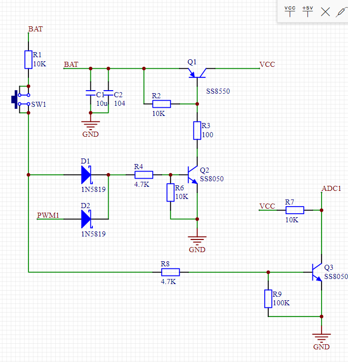 采用atmega13a-su做主控,内置ltc4054锂电池充电电路,支持60毫安时的