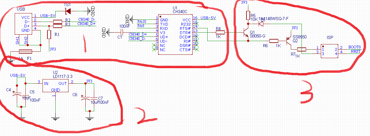 和我之前的一个stm32f103c8t6是同样的电路,就是单片机不一样改成了
